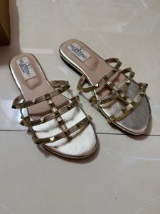 Valentino Garavani Studded Gold Sandals