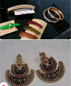 Pack 5 Bangel & Earrings & hair clips