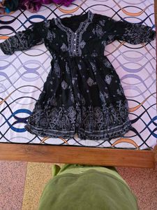 Black Printed Bohemian Style Dress