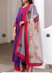 Vibrant Purple Kurta Set with Dupatta