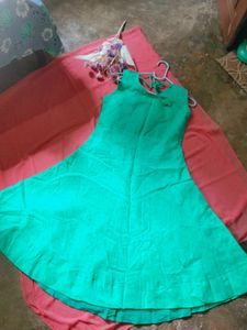 Green Floral Sleeveless Dress