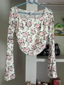 Floral Print Bell Sleeve Top