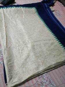 Stylish Navy Blue Saree with Stripes