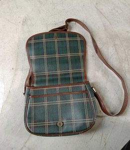 authentic BEAN POLE BAG Vintage Plaid Crossbody Ba