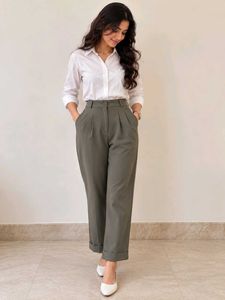 Korean style Taupe Brown High-Waist Pants