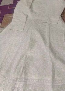 Elegant White Chikankari Anarkali