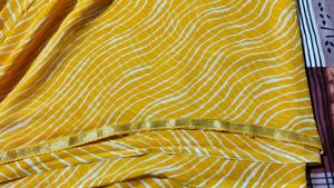 Vibrant Yellow laheriya Saree with Blouse