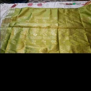 Vibrant Green silk  Saree with Gold zari Weave
