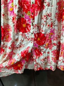 Floral Sleeveless Midi Shirt Dress
