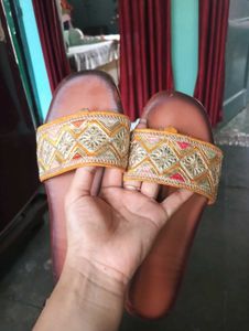 Embroidered Flat Sandals