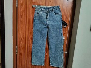 Stylish Acid Wash Wide Leg Jeans