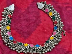 Boho Multicolor Anklet with Bells