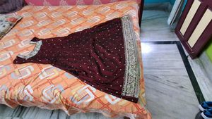 Maroon Polka Dot Ethnic 3piece suit