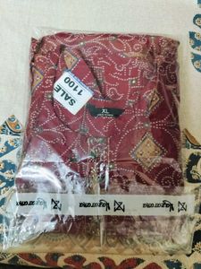 Stylish Red Printed Kurta Set