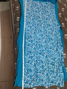 Blue &amp; White Printed Kurti