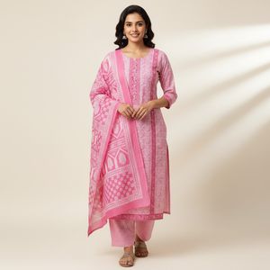 Pretty Pink Cotton Suit