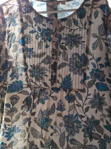 Floral Print Cotton Kurta with one pocket