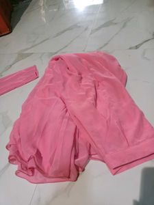 Elegant Pink Embroidered Kurta Set 4pc