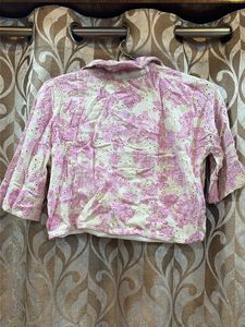 Chic Pink Floral Broderie Top