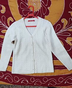 Classic Madame M White V-Neck Cardigan