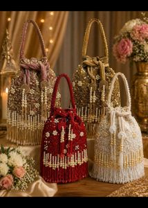Embroidered clutch