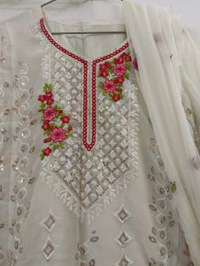 Elegant White Kurta Set with Dupatta