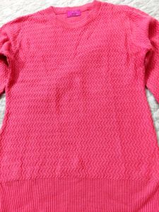 Pink full sleeves Knit Sweater