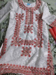 Embroidered Kurta with Mirror Work