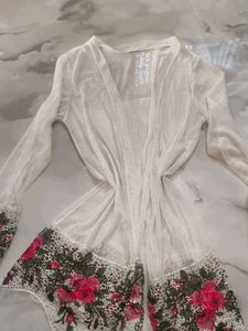 Embroidered Net shrug