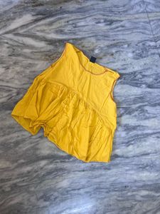 Yellow Flared Kurti Top