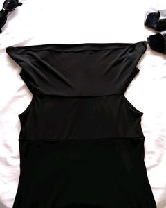 Stylish Half Shoulder Black Top