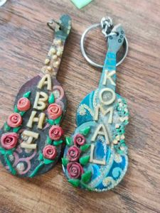 Guitar Shaped Personalized Keychains