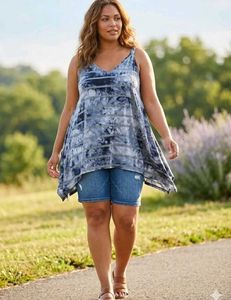 Seven Boho Tie-Dye Stripe Tank Top