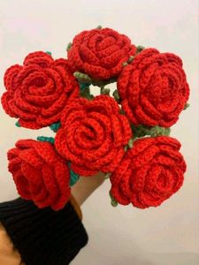 Handmade Crochet Rose Bouquet