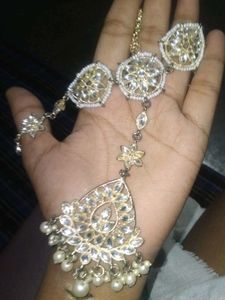 Stunning Kundan Pearl Hand Harness