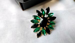 Zaveri Pearls Black -Green ring