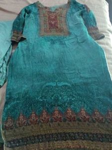 Teal Ethnic Kurta Set with Dupatta XXL