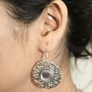 pack of 2 Bohemian Silver Jhumka Earrings