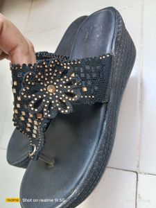 Black Embellished Flats