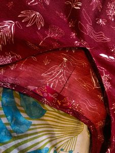 Maroon Printed Kurta