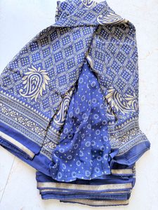 Unused Nevi Blue saree