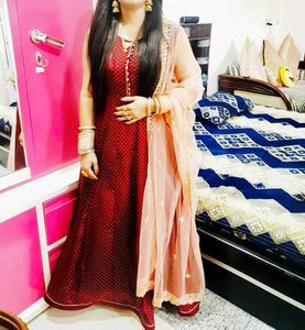 anarkali kurta set with cancan