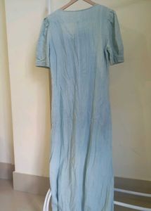 Light Wash Denim Maxi Dress
