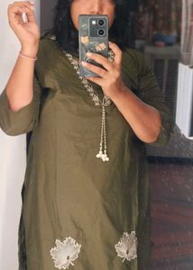 Olive Green Cotton Kurta