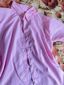 Pink Striped Button-Up Shirt