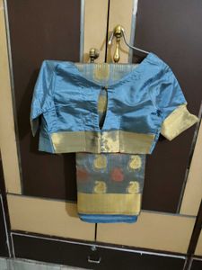 Elegant Blue Banarasi Silk Saree