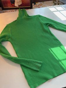 Green Rhinestone Turtleneck Sweater