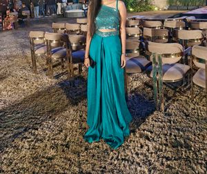 Stylish Teal Embellished Outfit