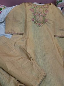 Khadi Cotton Combo With Green Rayon Suit