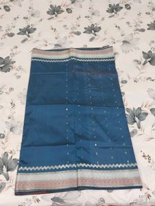 Teal Blue Traditional Woven Saree